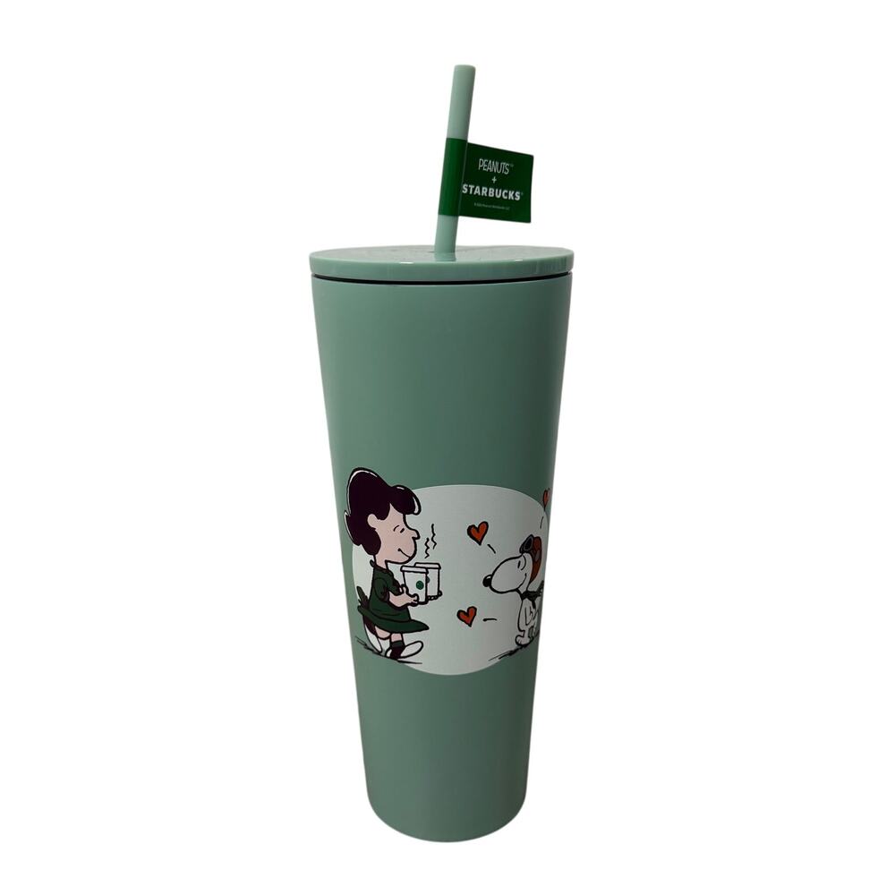 2026 Starbucks x Peanuts Snoopy Lucy Green Stainless Tumbler 24oz NWT